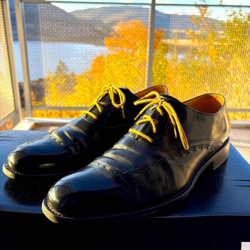 Paraboot black leather dress shoes
